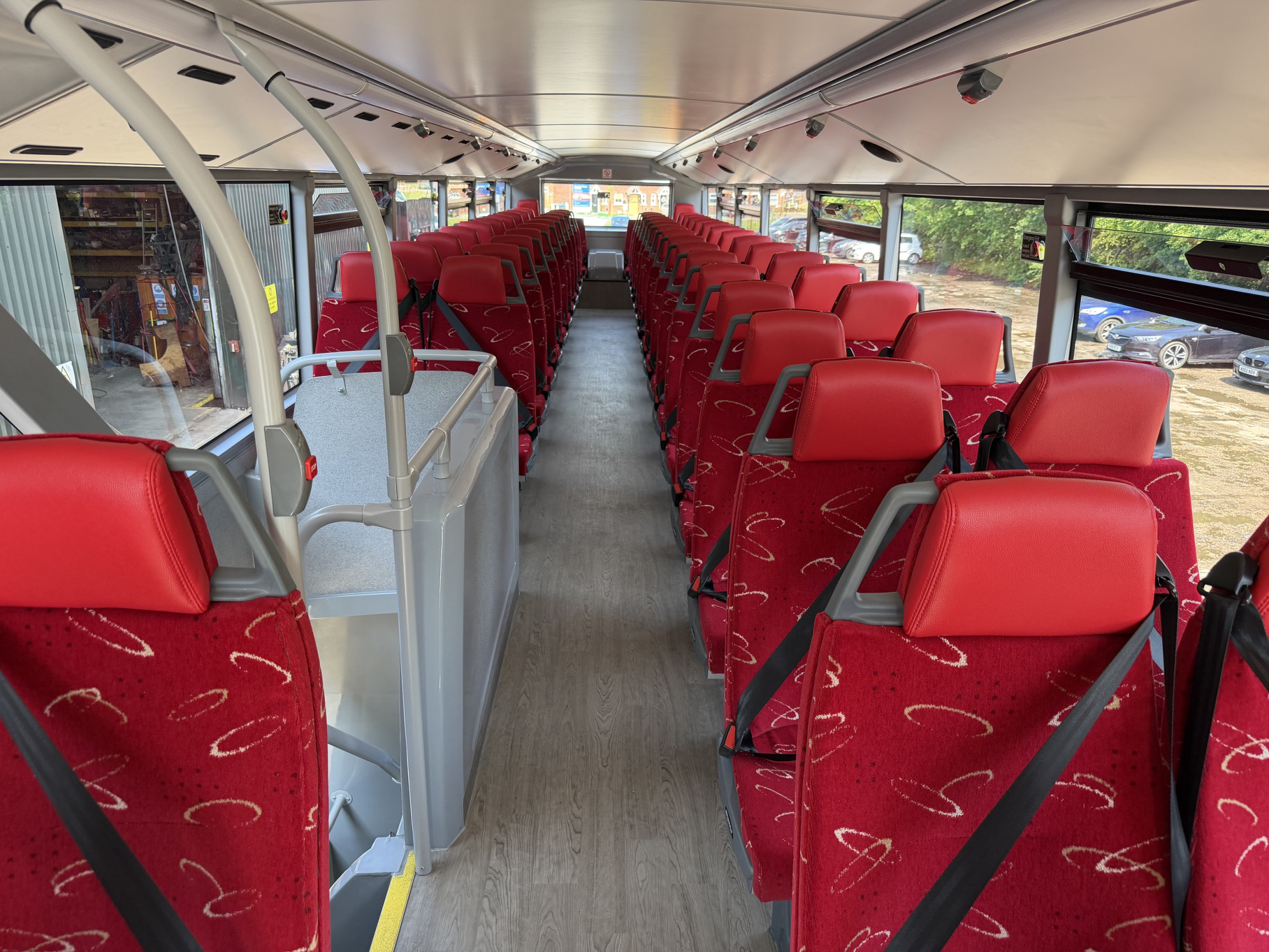 Upper deck of the 98 seat double decker